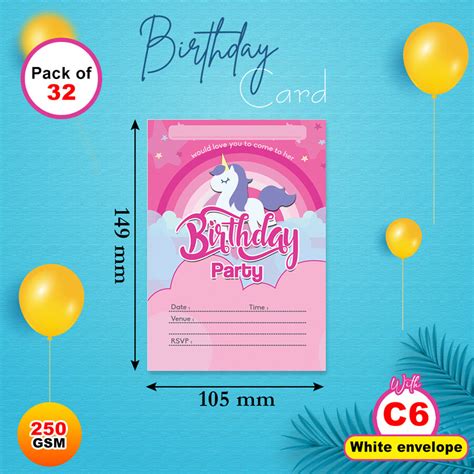 Unicorn Birthday Invitationunicorn Birthday Inviteunicorn Party