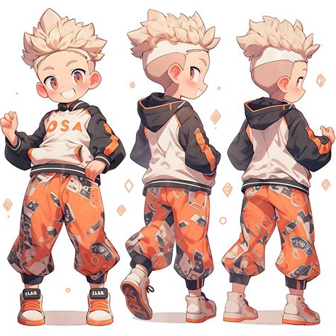 Premium Photo Character Of Male Chibi Kawaii Street Performer Casual