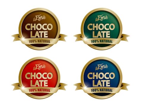 Premium Vector Fresh Chocolate Labels Set Illustration