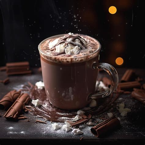Premium AI Image A Delicious Cup Of Hot Chocolate