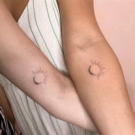 Best Friends Matching Sun And Moon Tattoo