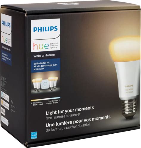 Philips Geek Squad Certified Refurbished Hue White Ambiance A19 Led Bulbs Starter Kit White Gsrf