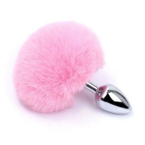 PLUG ANAL EM METAL POMPOM MÉDIO IMPORT