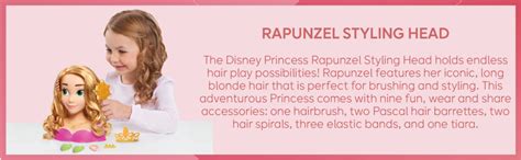 Amazon Disney Princess Rapunzel Styling Head Blonde Hair Piece Pretend Play Set