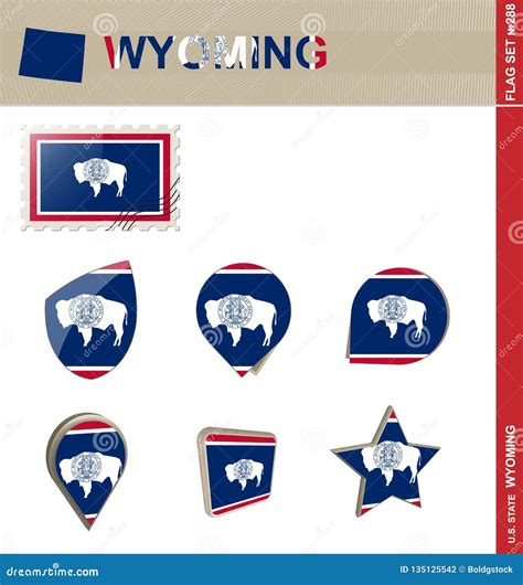 Wyoming Flag Set Flag Set 288 Stock Vector Illustration Of Color