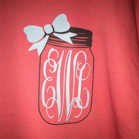 Custom Monogrammed Mason Jar Tshirts Custom Monogram Monogrammed Mason Jars Monogram T Shirts