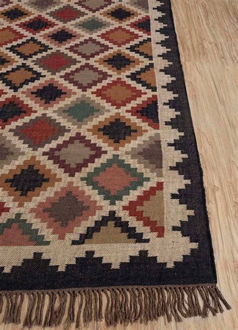 Handmade Wool Jute Rugs X X X X Ft Kilim Rug Handwoven