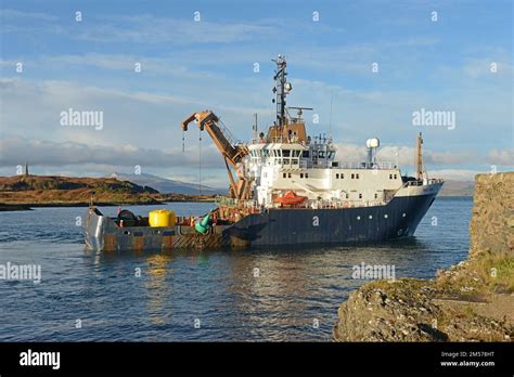 Northern Lighthouse Board S Tender POLE STAR Engaged In Cleaning And