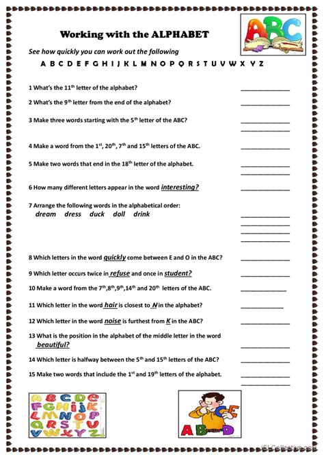 Working With The Abc Warmer Filler English Esl Worksheets Pdf Doc