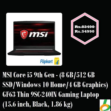 Msi Core I Th Gen Gaming Laptop Gb Gb Graphics Gaming Laptops