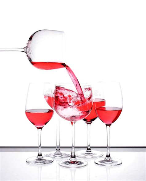 A Set Of Six Wine Glasses Stock Image Image Of Clear 27582213