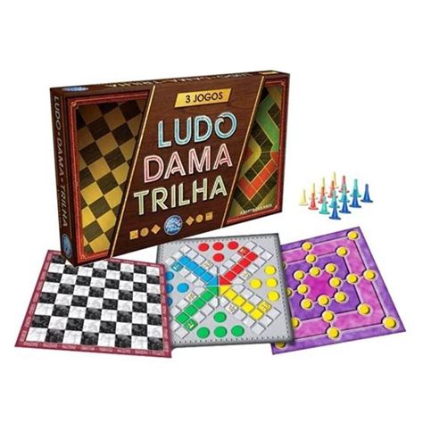 Jogo 3 em 1 Ludo Dama Trilha Exercita Paciência Inteligência