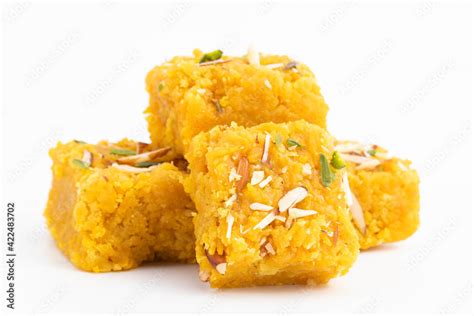 Sindhi Indian Mithai Sev Badam Halwa Burfi Barfee Or Barfi Is Made Of