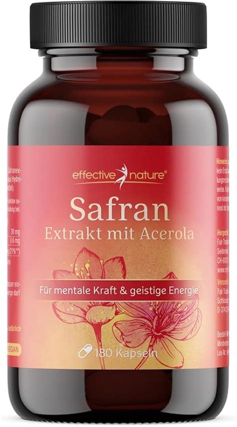 Safran Extrakt Kapseln St Ck F R Monate Mit Mg Safran Aus