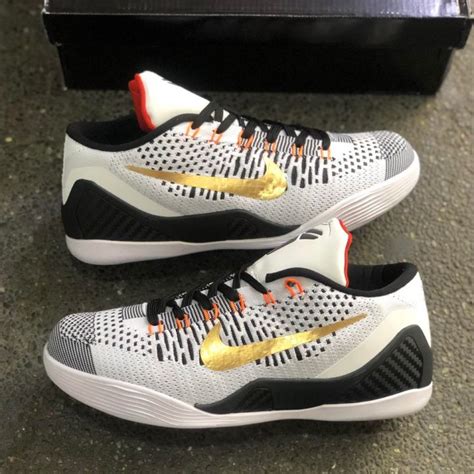 Kobe 9 Eite Whiteblackgold Colorway Sports Basketball Shoes For Men