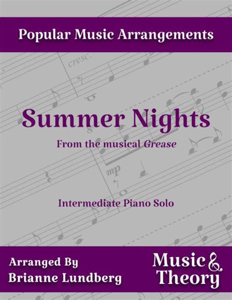 Summer Nights By Warren Casey And Jim Jacobs Digital Sheet Music For