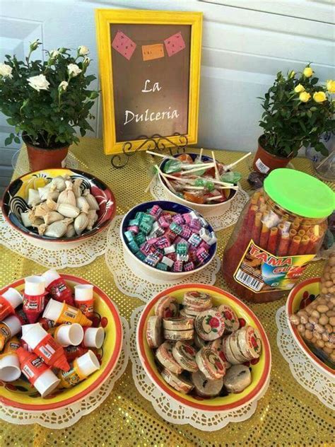 Fiesta Candy Bar With Images Mexican Birthday Parties Mexican Party Theme Fiesta Theme Party