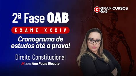 2ª fase do Exame XXXIV OAB Cronograma de estudos Direito