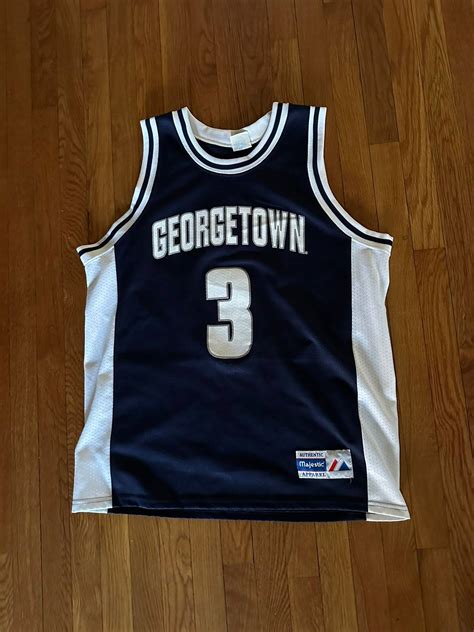 Majestic Georgetown Allen Iverson College Jersey Navy | Grailed