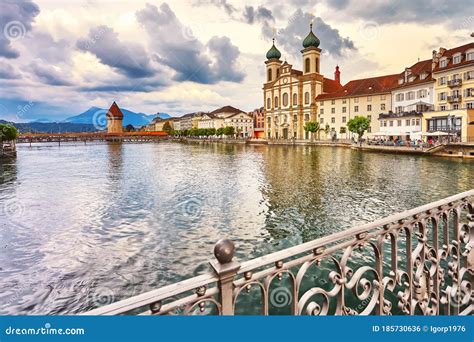 Lucerne, Switzerland - Famous Wooden Chapel Bridge, Oldest Wooden ...