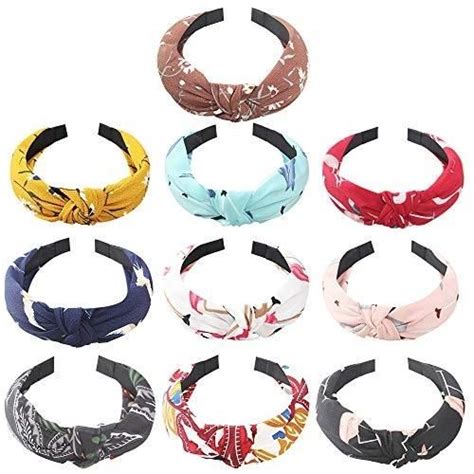 10 Pieces Wide Headbands Twist Knot Turban Headband Fashion Elastic