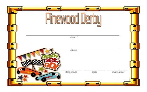 Free Printable Pinewood Derby Certificates Printable Word Searches