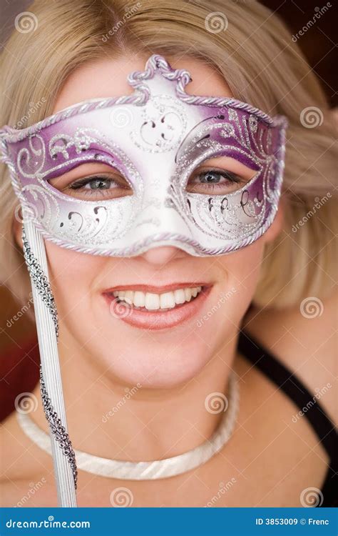 Blonde Women With Carnival Mask Royalty Free Stock Images Image 3853009