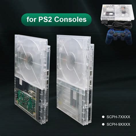 Replacement Transparent Flip Top PS2 Shell PS2 Case Compatible