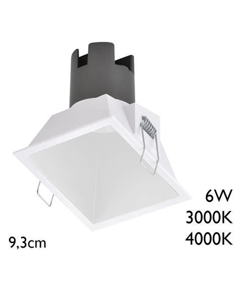 Spot Led Downlight Cuadrado W Aluminio Empotrable Cm Blanco