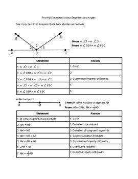 Proving Statements About Segments Angles And Geometric Relationships