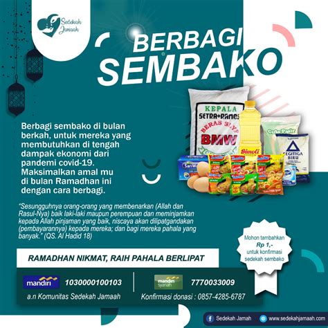 Sedekah Sembako Sedekah Jamaah