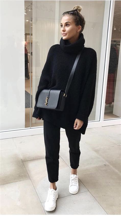 Black And White Sneakers All Black Style Street Style Winter Sporty