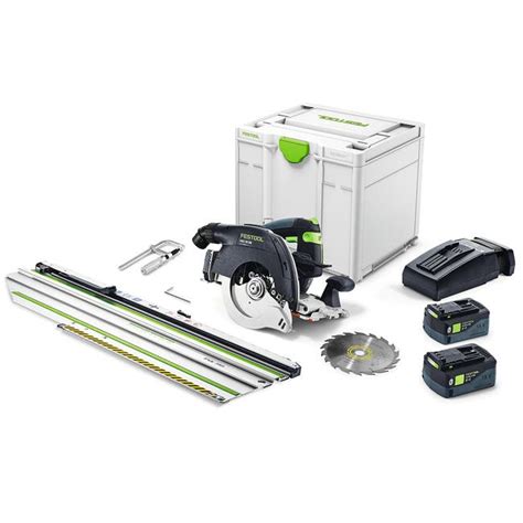 Festool Cordless Circular Saw with Guide Rail HKC 55 EBI-F-Set-FSK 250 ...