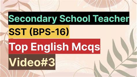 SST Top English MCQS SST Test Preparation 2023 SST HST SPSC Spsc