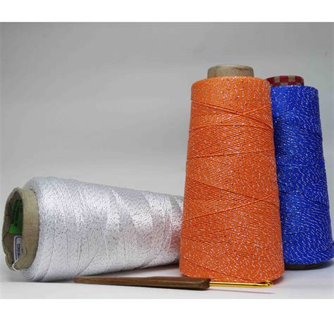 Linha Metalizada Para Crochê - Linha De Tricô Rainha Lurex prata Metalizada, Crochê e Trabalho ...