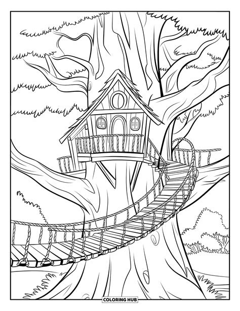 Casa Na Arvore Para Colorir - 120+ Desenhos de casa na árvore para colorir para crianças e adultos ...