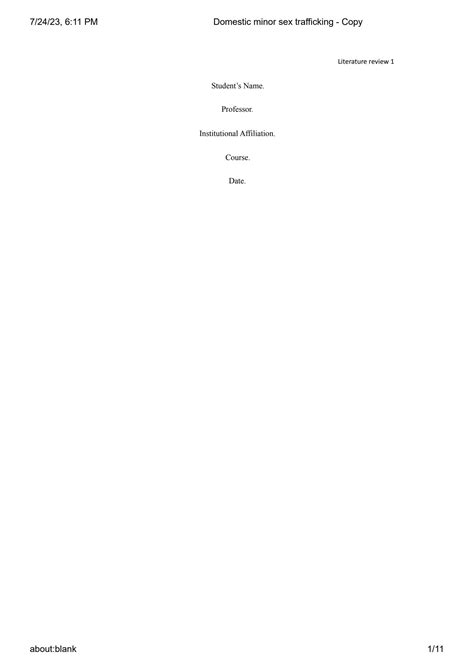 SOLUTION Domestic Minor Sex Trafficking Copy Studypool