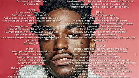 Lyrics Kodak Black Everything 1k Lyrics Youtube