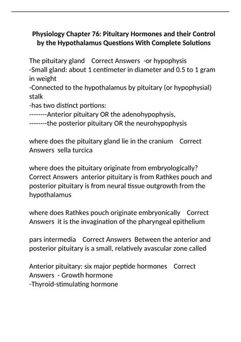 Physiology Chapter Pituitary Hormones And Their Control By The