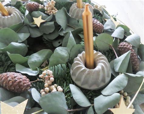 Diy Adventskranz Mit Beton Aus Gugelhupfform Adventskranz