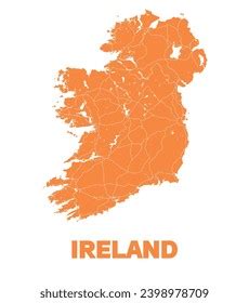 Detailed Vector Ireland Map Design Stock Vector Royalty Free