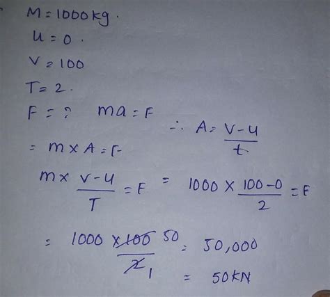 20 A Car Of Mass 1000 Kg Starts From Rest And Moves100 M In 2 Second