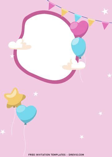 8 Cute Pink Girl Themed Birthday Invitation Templates