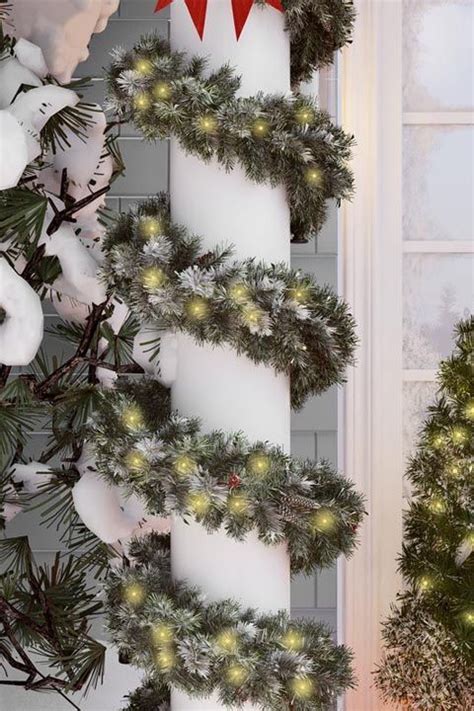 How To Decorate Front Porch Columns For Christmas Shelly Lighting