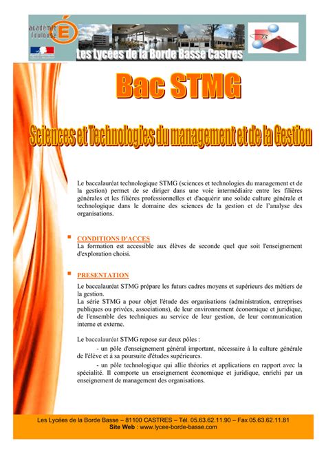 La série STMG Sciences et Technologies du Management et de la Gestion