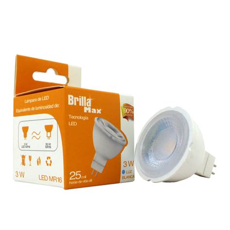 Lampara Led Mr16 3w Gu5 3 6500k Brillamax 10pack Lumikon