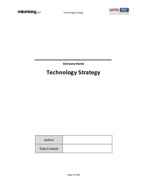 Technology Strategy Template