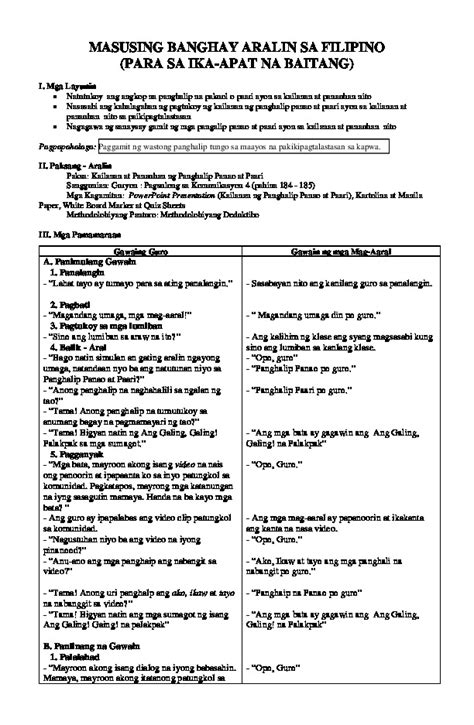 Detailed Lesson Plan In Filipino Pdf Nbkomputer