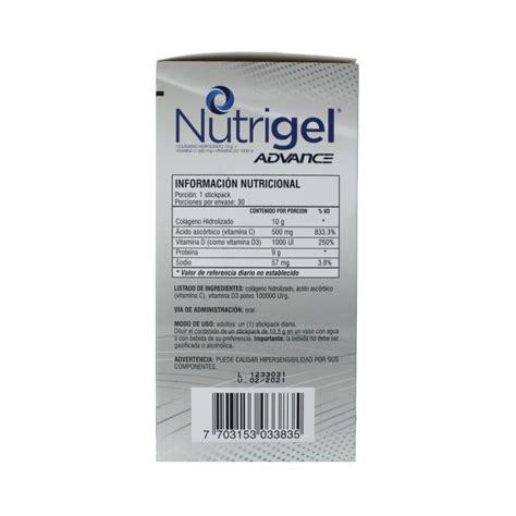 Nutrigel Advance Gr Mg Ui Polvo Caja X Sobres Sabor