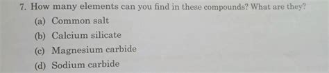 How Many Elements Can You Find In These Compounds What Are They Filo